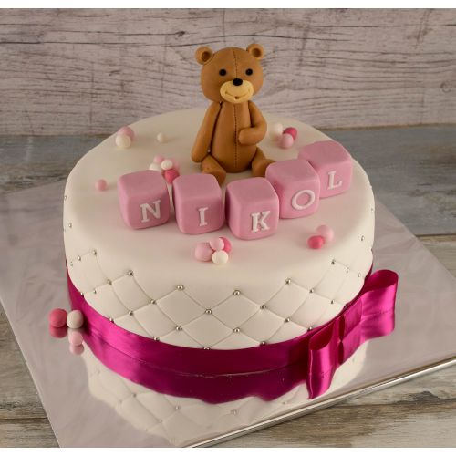 Svadobné torty » Torta Krst macko a kocky