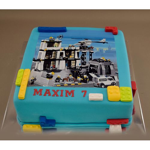 Svadobné torty » Torta Detská narodeninová torta Lego s jedlým obrázkom