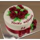 Torty » Torta Narodeninová torta s bordovými ružami
