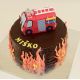 Torty » Torta Požiarnícke auto na torte pre chlapca Miška